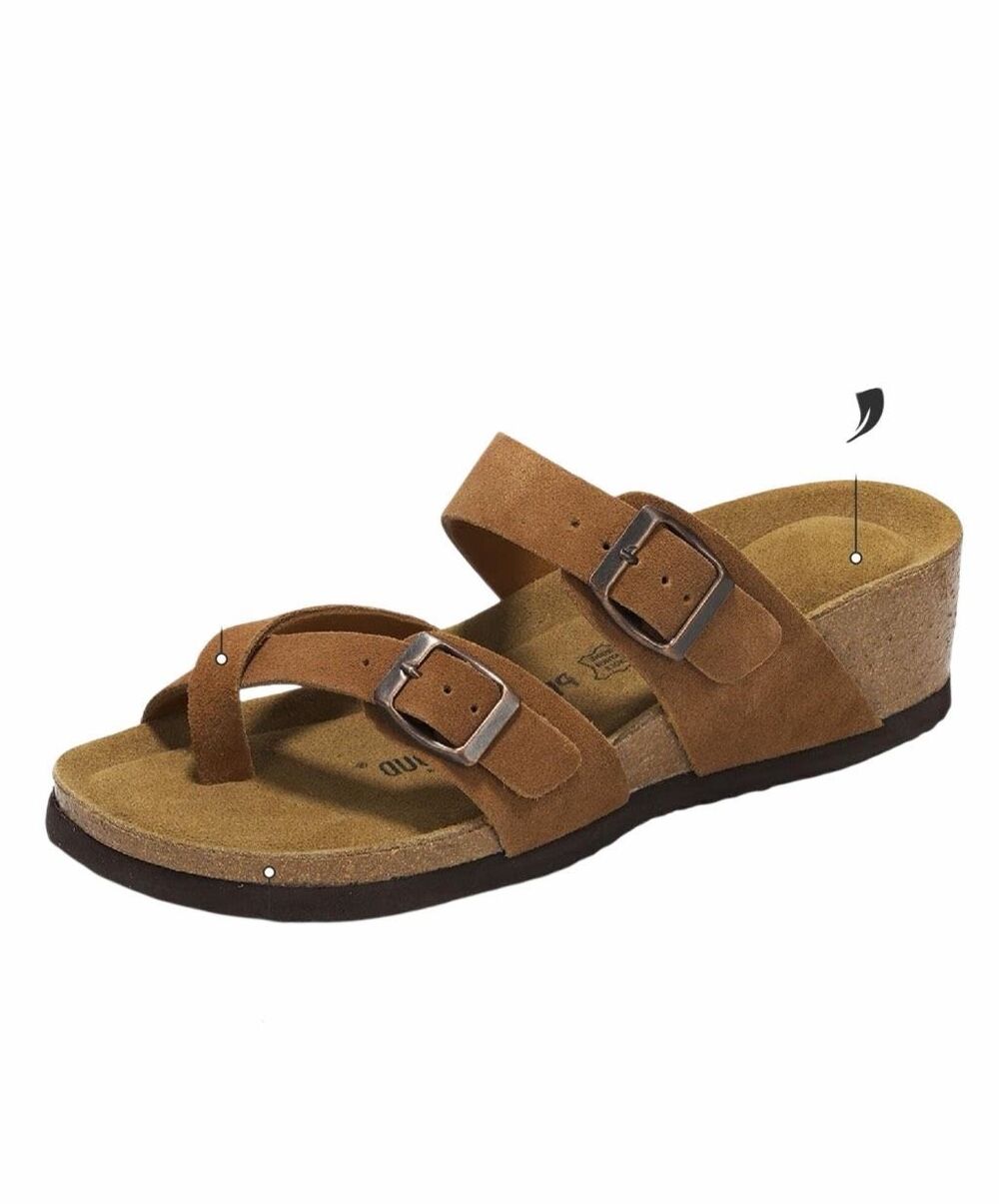Project Cloud Women's Genuine Leather Suede Platform Sandals Sand Size 8 NWT